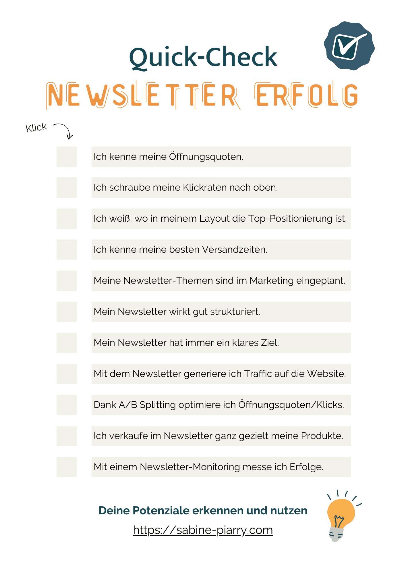 Quick-Check: Newsletter Erfolg